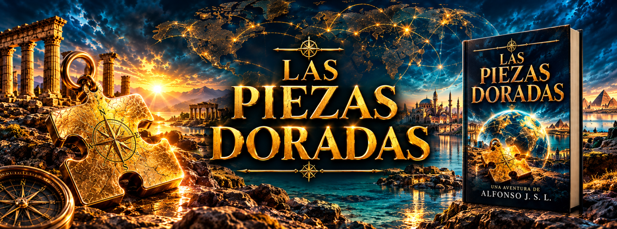 Las Piezas Doradas: mapa del mundo, piezas doradas y lugares reales
